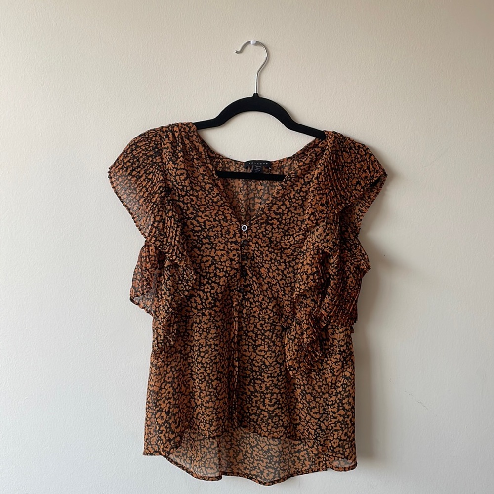 Topshop - orange and black top size 2